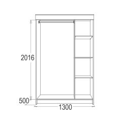 МИРАЖ 11 (1300) Шкаф для платья и белья в Асбесте - asbest.mebel24.online | фото 2