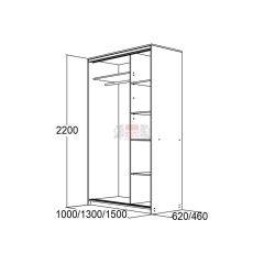 МИРАЖ 13.1 (620) Шкаф для платья и белья в Асбесте - asbest.mebel24.online | фото 5