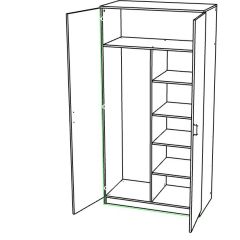 Шкаф двухдверный распашной в Асбесте - asbest.mebel24.online | фото