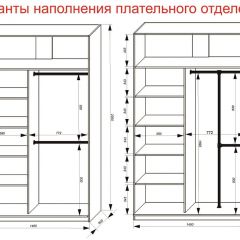 Шкаф-купе 1400 серии SOFT D8+D2+B2+PL4 (2 ящика+F обр.штанга) профиль «Графит» в Асбесте - asbest.mebel24.online | фото 7