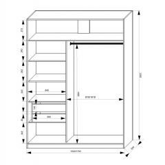 Шкаф-купе 1500 серии NEW CLASSIC K3+K3+B2+PL1 (2 ящика+1 штанга) профиль «Капучино» в Асбесте - asbest.mebel24.online | фото 3