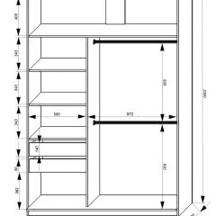 Шкаф-купе 1600 серии SOFT D8+D2+B2+PL4 (2 ящика+F обр.штанга) профиль «Графит» в Асбесте - asbest.mebel24.online | фото 2