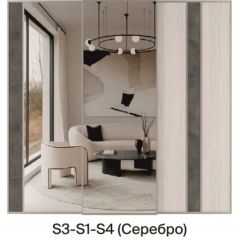 Шкаф-купе 2250 серии SILVER S3+S1+S3Z B22+PL2 (по 2 ящика лев/прав+1штанга+1 полка) профиль «Серебро» в Асбесте - asbest.mebel24.online | фото 9