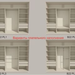 Шкаф-купе 2400 серии SOFT D5+D5+D5+B22+PL4 (по 2 ящика лев/прав+2штанги) профиль «Графит» в Асбесте - asbest.mebel24.online | фото 4