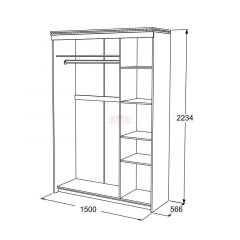 Шкаф-купе 3-х дверный Ольга-13 (1500) в Асбесте - asbest.mebel24.online | фото 2