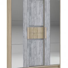 Шкаф-купе Эдем 1.5 (Дуб Крафт серый/Бетонный камень) двери ЛДСП вставка зеркало в Асбесте - asbest.mebel24.online | фото