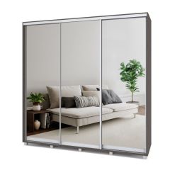 МАРТИН Шкаф-купе с зеркалами Анкор темный (2200*450) М423 в Асбесте - asbest.mebel24.online | фото