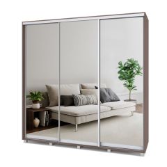 МАРТИН Шкаф-купе с зеркалами Шимо темный (2200*450) М423 в Асбесте - asbest.mebel24.online | фото