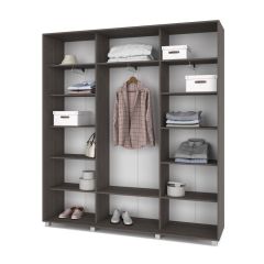 МАРТИН Шкаф-купе с зеркалом Анкор темный (2000*450) М402 в Асбесте - asbest.mebel24.online | фото 2