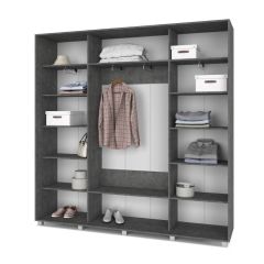 МАРТИН Шкаф-купе с зеркалом Камень темный (2200*450) М422 в Асбесте - asbest.mebel24.online | фото 2