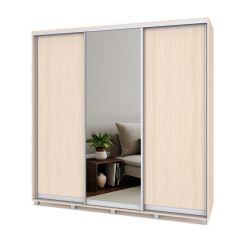 МАРТИН Шкаф-купе с зеркалом Млечный дуб (2200*450) М422 в Асбесте - asbest.mebel24.online | фото
