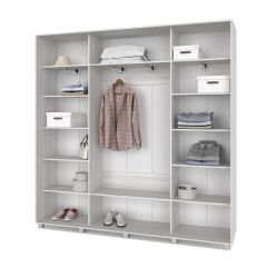 МАРТИН Шкаф-купе с зеркалом Шимо светлый (2200*450) М422 в Асбесте - asbest.mebel24.online | фото 2