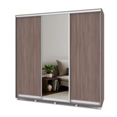 МАРТИН Шкаф-купе с зеркалом Шимо темный (2200*450) М422 в Асбесте - asbest.mebel24.online | фото