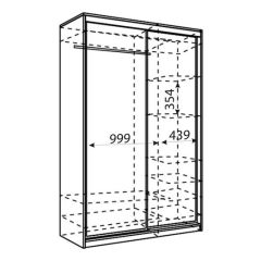 Шкаф-купе Рене 1500 вариант 7 (Тройной ЛДСП/Тройной ЛДСП) в Асбесте - asbest.mebel24.online | фото 2