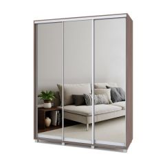 РОЛАНД Шкаф-купе с зеркалами Шимо темный (450*1700) Р473 в Асбесте - asbest.mebel24.online | фото