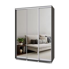 РОЛАНД Шкаф-купе с зеркалами Венге (600*1600) Р663 в Асбесте - asbest.mebel24.online | фото
