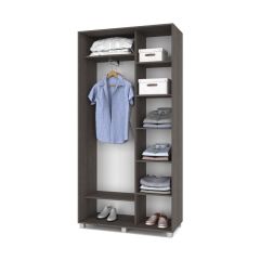 РОЛАНД Шкаф-купе с зеркалом Анкор темный (450*1100) Р412 в Асбесте - asbest.mebel24.online | фото 2