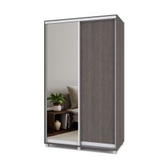 РОЛАНД Шкаф-купе с зеркалом Анкор темный (450*1300) Р432 в Асбесте - asbest.mebel24.online | фото
