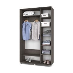 РОЛАНД Шкаф-купе с зеркалом Анкор темный (450*1300) Р432 в Асбесте - asbest.mebel24.online | фото 3