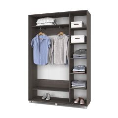 РОЛАНД Шкаф-купе с зеркалом Анкор темный (450*1500) Р452 в Асбесте - asbest.mebel24.online | фото 3