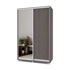 РОЛАНД Шкаф-купе с зеркалом Анкор темный (600*1400) Р642 в Асбесте - asbest.mebel24.online | фото