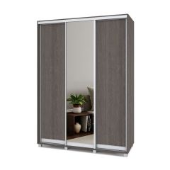 РОЛАНД Шкаф-купе с зеркалом Анкор темный (600*1700) Р672 в Асбесте - asbest.mebel24.online | фото