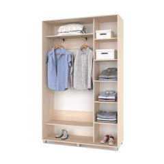 РОЛАНД Шкаф-купе с зеркалом Млечный дуб (450*1400) Р442 в Асбесте - asbest.mebel24.online | фото 3