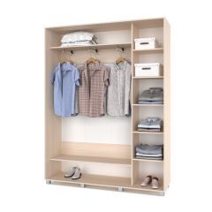 РОЛАНД Шкаф-купе с зеркалом Млечный дуб (450*1700) Р472 в Асбесте - asbest.mebel24.online | фото 2