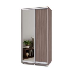 РОЛАНД Шкаф-купе с зеркалом Шимо темный (450*1100) Р412 в Асбесте - asbest.mebel24.online | фото 2
