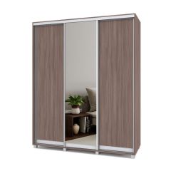 РОЛАНД Шкаф-купе с зеркалом Шимо темный (450*1800) Р482 в Асбесте - asbest.mebel24.online | фото