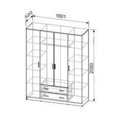 Шкаф ШК-1 (Ясень Анкор светлый) в Асбесте - asbest.mebel24.online | фото 2