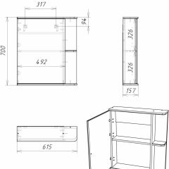 Шкаф-зеркало Норма 1-60 левый АЙСБЕРГ (DA1605HZ) в Асбесте - asbest.mebel24.online | фото 8