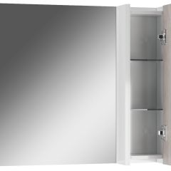 Шкаф-зеркало Uno 80 Дуб серый левый/правый Домино (DU1504HZ) в Асбесте - asbest.mebel24.online | фото 3