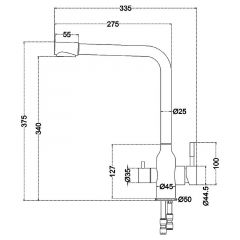 Смеситель д/кухни MELANA-F610304 Stello нерж.сталь, с переключателем на фильтр, однорычажный, сатин в Асбесте - asbest.mebel24.online | фото 4