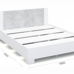Спальня Аврора Кровать 160 со встроенным основанием под матрас Белый/Ателье светлый в Асбесте - asbest.mebel24.online | фото 2