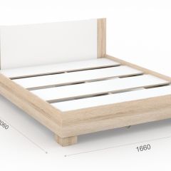 Спальня Аврора Кровать 160 со встроенным основанием под матрас Дуб сонома/Белый в Асбесте - asbest.mebel24.online | фото 2