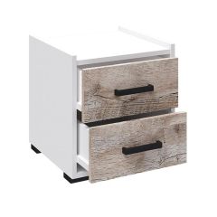 Спальня Соната Тумба прикроватная (Белый/Дуб юкон) в Асбесте - asbest.mebel24.online | фото 2