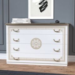 Спальный гарнитур Грация (модульный) белый/золото в Асбесте - asbest.mebel24.online | фото 3