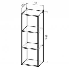 Стеллаж 3 секции (белый) в Асбесте - asbest.mebel24.online | фото 2