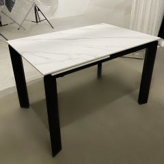 Стол CORNER 120 MATT WHITE MARBLE SOLID CERAMIC / BLACK, ®DISAUR в Асбесте - asbest.mebel24.online | фото 3