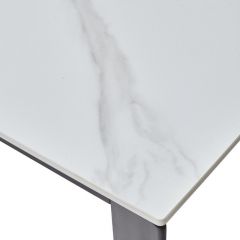 Стол CORNER 120 MATT WHITE MARBLE SOLID CERAMIC / BLACK, ®DISAUR в Асбесте - asbest.mebel24.online | фото 8