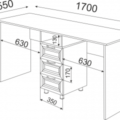 Стол двойной ОСТИН М13 (ЯШС) в Асбесте - asbest.mebel24.online | фото 2