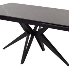 Стол FORIO 160 MATT BLACK MARBLE SOLID CERAMIC / BLACK, ®DISAUR в Асбесте - asbest.mebel24.online | фото 1