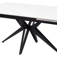 Стол FORIO 160 MATT WHITE MARBLE SOLID CERAMIC / BLACK, ®DISAUR в Асбесте - asbest.mebel24.online | фото
