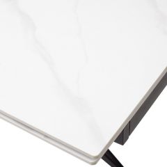 Стол FORIO 160 MATT WHITE MARBLE SOLID CERAMIC / BLACK, ®DISAUR в Асбесте - asbest.mebel24.online | фото 9