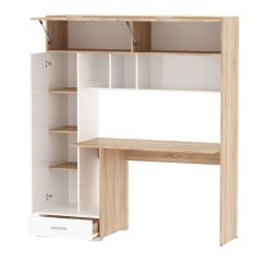 Стол компьютерный ПКС-1 (дуб сонома/белый глянец) в Асбесте - asbest.mebel24.online | фото 3