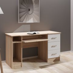 Стол компьютерный ПКС-4 Дуб сонома/Белый глянец в Асбесте - asbest.mebel24.online | фото