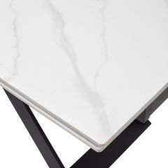 Стол LIVORNO 180 MATT WHITE MARBLE SOLID CERAMIC / BLACK, ®DISAUR в Асбесте - asbest.mebel24.online | фото 9