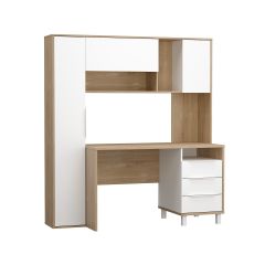 Стол рабочий 12.95 N Комфорт (Дуб сонома, Белый PE шагрень) в Асбесте - asbest.mebel24.online | фото 2