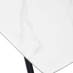 Стол RIVOLI 140 MATT WHITE MARBLE SOLID CERAMIC / BLACK, ®DISAUR в Асбесте - asbest.mebel24.online | фото 9